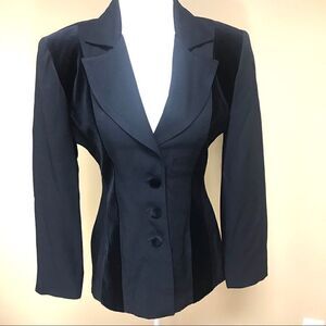 Vintage Hugo Buscati Navy jacket with velvet panels 4